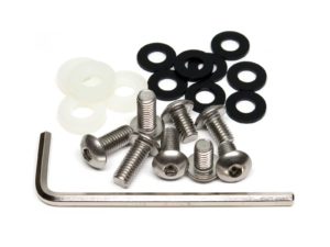 ANTI-THEFT LICENSE PLATE SECURITY SCREWS STAINLESS MOUNTS SNAP CAPS INSERTS KIT 