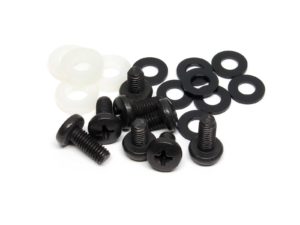 32 X NUMBER PLATE CAR FIXING FITTING KIT 32 SCREWS & 32 CAPS WHITE BLACK AND YELLOW